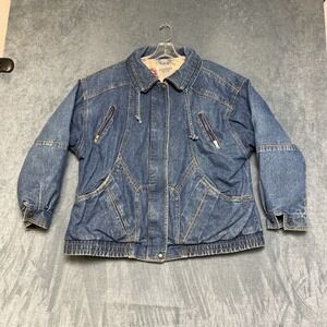 Vintage Be In The Current Seen Denim Jacket Womens 20W Blue Medium Wash Full Zip